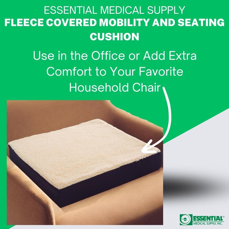Essential Medical Supply Fleece Covered Wheelchair Cushion - 18" x 16" x 3" - Image 3